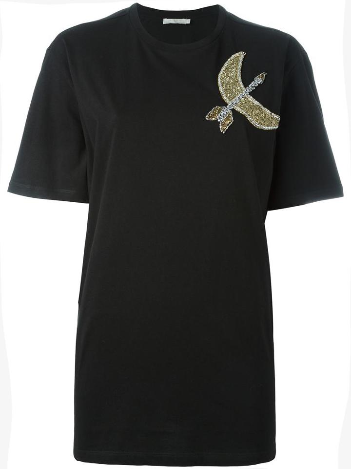 Amen Beaded Detail T-shirt, Women's, Size: 42, Black, Cotton/glass