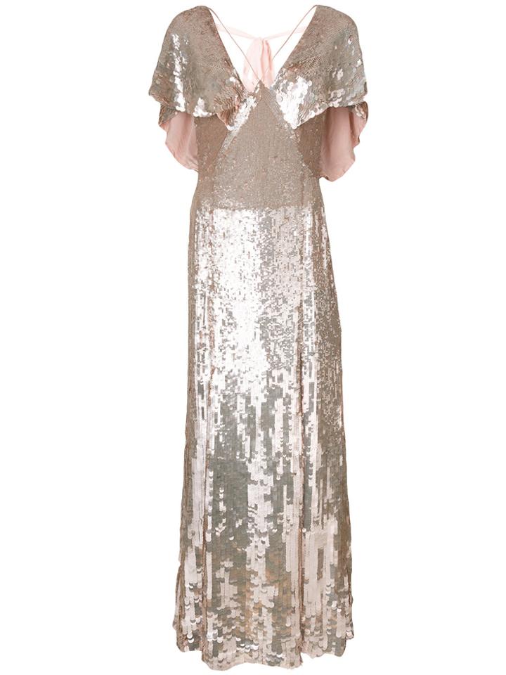 Temperley London Bardot Maxi Dress - Pink & Purple