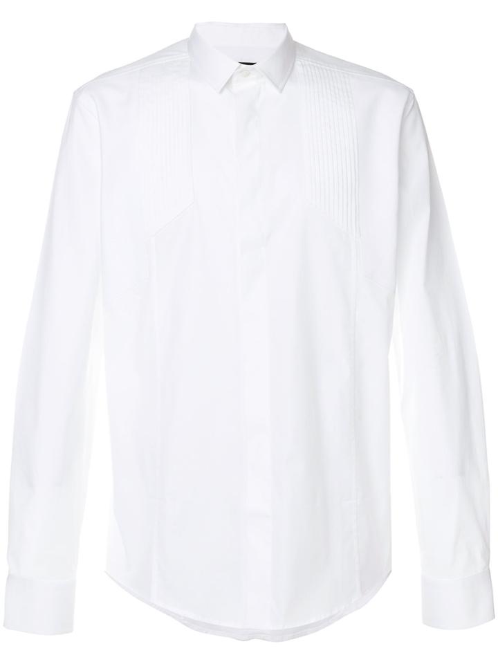Les Hommes Pleated Shoulder Detail Shirt - White