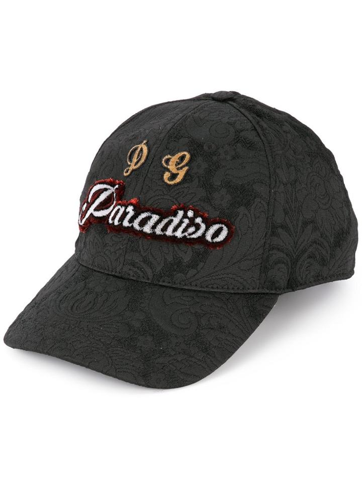 Dolce & Gabbana Brocade Baseball Cap - Black