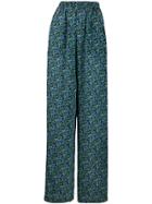 Balenciaga Floral Print Wide-leg Trousers - Blue