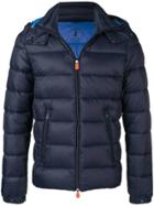 Save The Duck Detachable Hood Padded Jacket - Blue