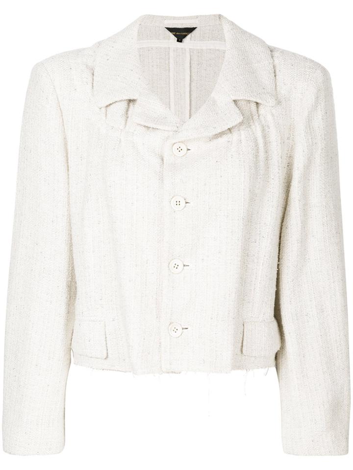 Comme Des Garçons Vintage Distressed Cropped Jacket - Nude & Neutrals