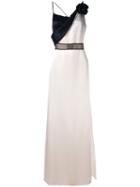 Lanvin - Floral Embellished Gown - Women - Polyester/acetate/brass - 38, Nude/neutrals, Polyester/acetate/brass