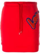 Love Moschino Love Patch Jersey Skirt, Women's, Size: 40, Red, Cotton