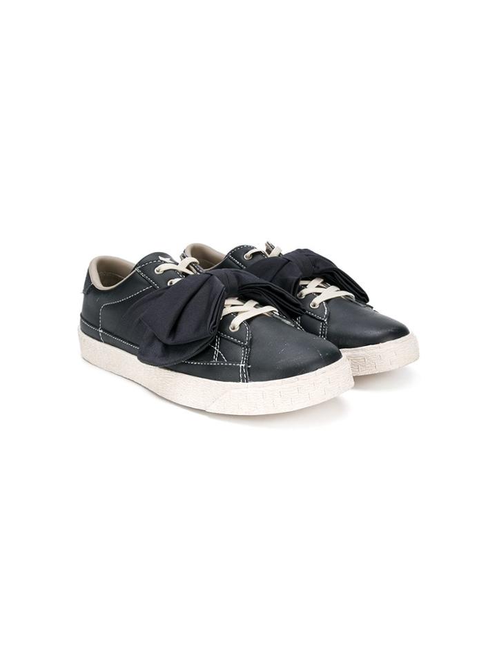 Douuod Kids Bow Lace-up Sneakers - Black