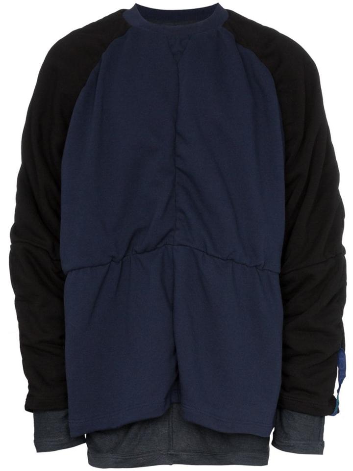 Y / Project Raglan Sleeve Panelled Cotton Linen Blend Sweatshirt -