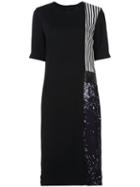 Maki Oh - Contrast Side Shift Dress - Women - Silk - Xs, Black, Silk