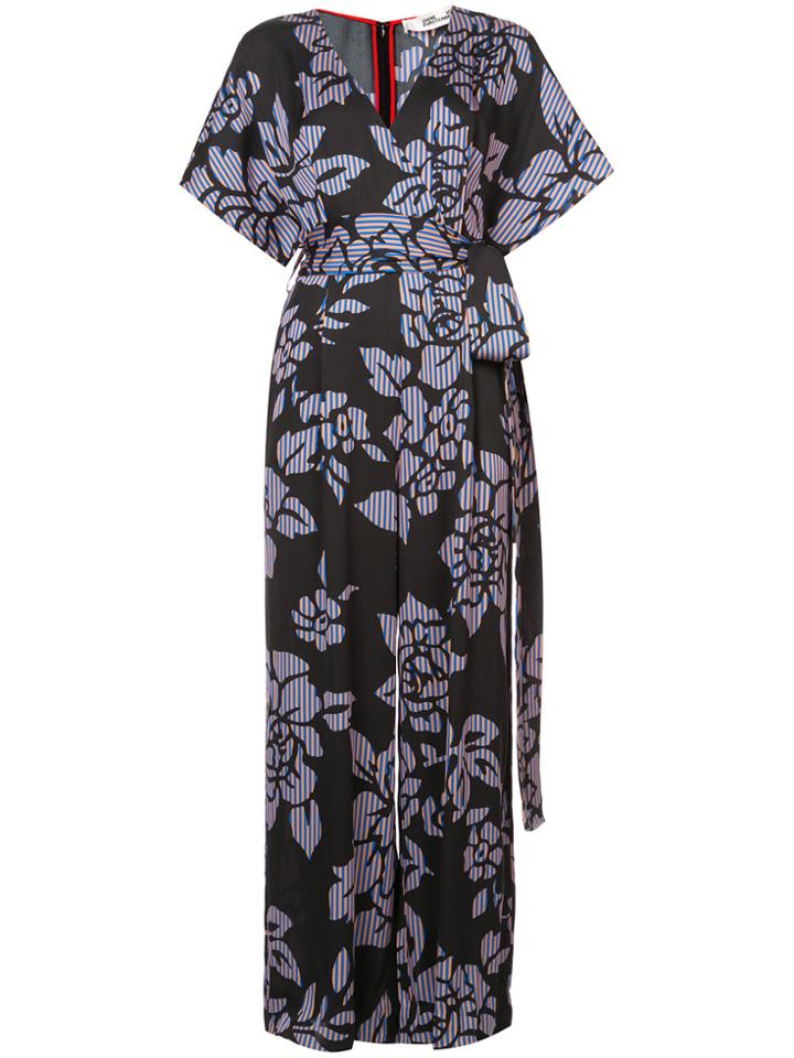 Dvf Diane Von Furstenberg Front Tie Jumpsuit - Black