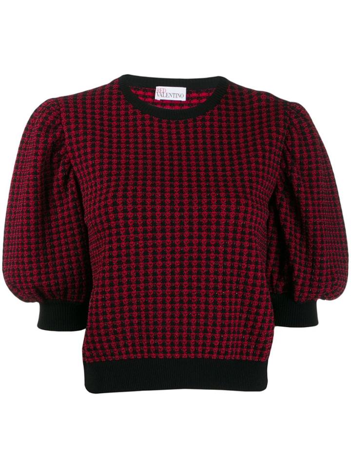 Red Valentino Jacquard Knit Bell Sleeved Top
