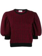 Red Valentino Jacquard Knit Bell Sleeved Top