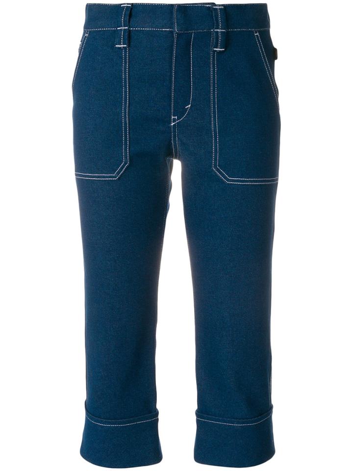 Chloé Cropped High-rise Trousers - Blue