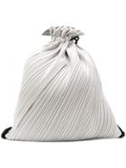 Pleats Please By Issey Miyake Pleated Drawstring Backpack - Grey