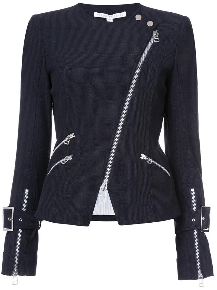Veronica Beard Zipped Biker Jacket - Black