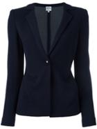Armani Collezioni Single Button Blazer, Women's, Size: 44, Blue, Acrylic/polyamide/polyester/wool