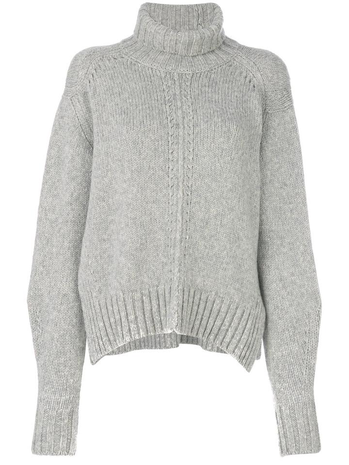 Isabel Marant - Turtleneck Jumper - Women - Polyamide/camel Hair/wool - 42, Grey, Polyamide/camel Hair/wool