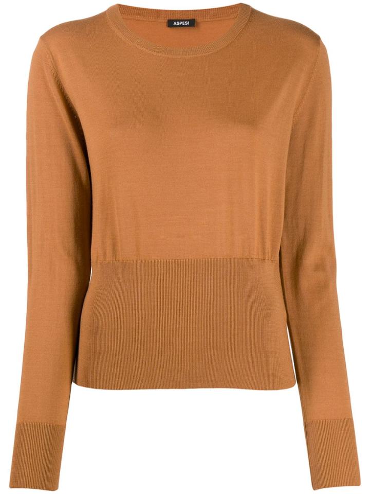 Aspesi Fine Knit Jumper - Brown