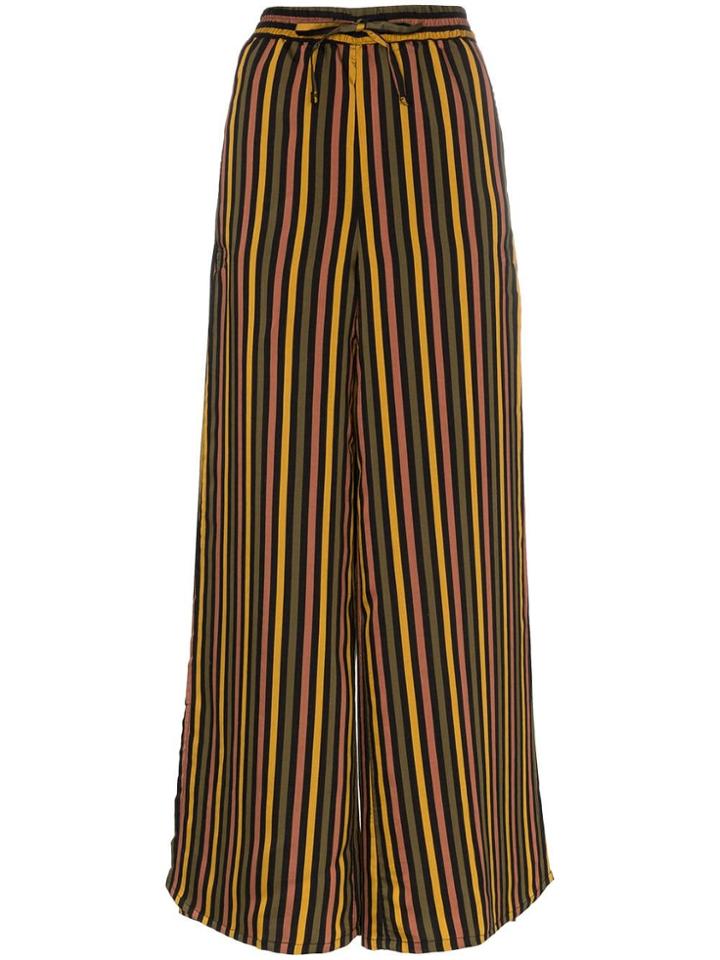 Onia Chloe Striped Wide Leg Trousers - Black