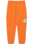 Burberry Logo Print Cotton Trackpants - Orange