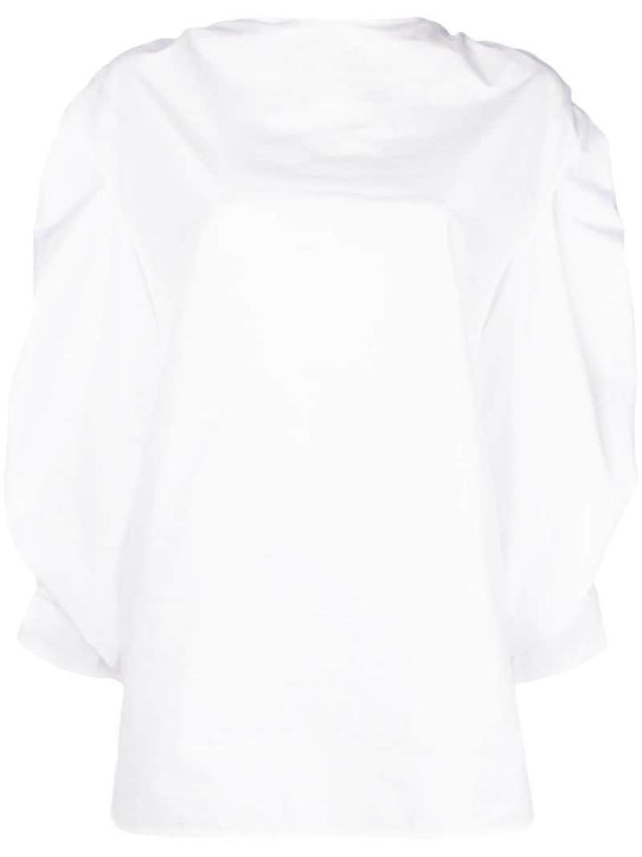 Jil Sander Gathered Sleeve Poplin Shirt - White