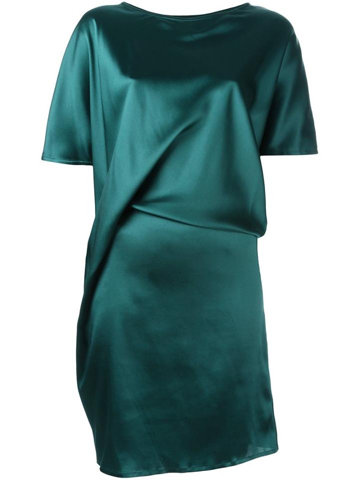 Ann Demeulemeester Shortsleeved Silk Dress, Women's, Size: 42, Green, Silk/spandex/elastane