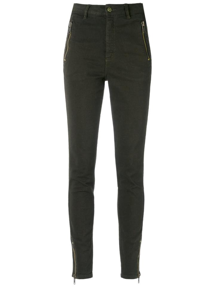 Talie Nk Skinny Trousers, Women's, Size: 38, Green, Cotton/spandex/elastane