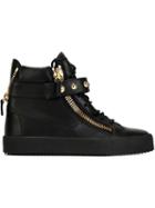 Giuseppe Zanotti Design Riley Hi-top Sneakers, Men's, Size: 44, Black, Leather/rubber