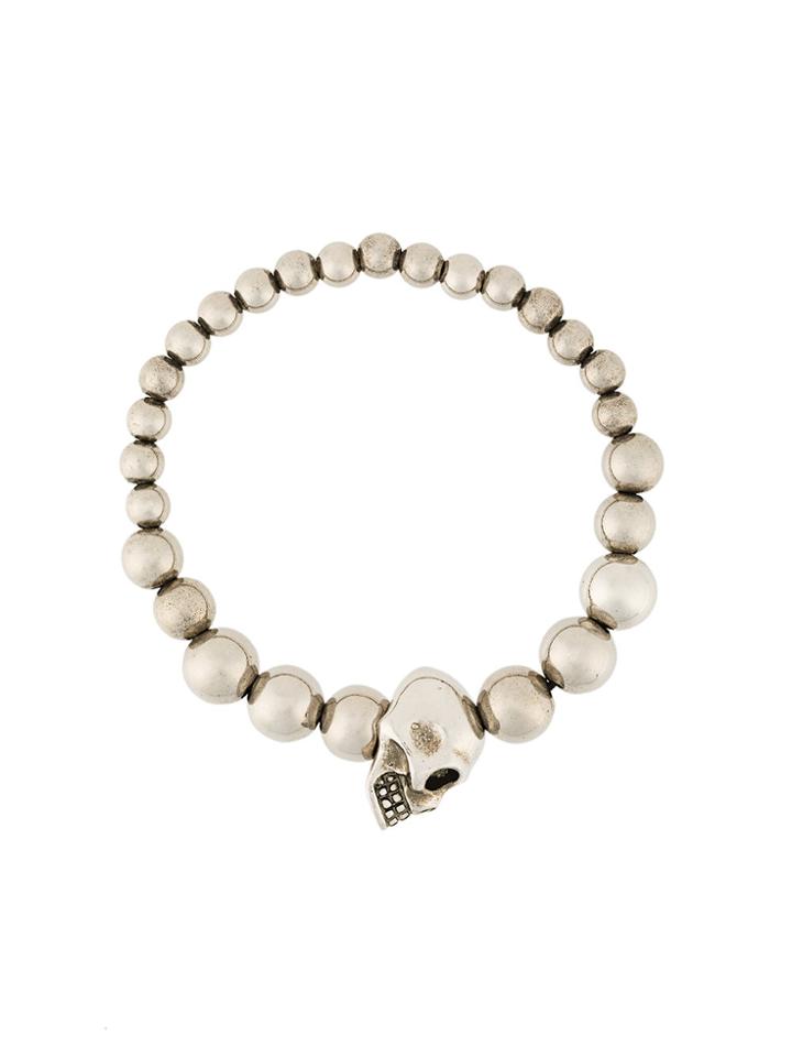 Alexander Mcqueen Round Shaped Skull Bracelet - Metallic