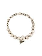 Alexander Mcqueen Round Shaped Skull Bracelet - Metallic