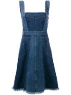 Alexander Mcqueen Denim Pinafore Dress, Women's, Size: 42, Blue, Cotton
