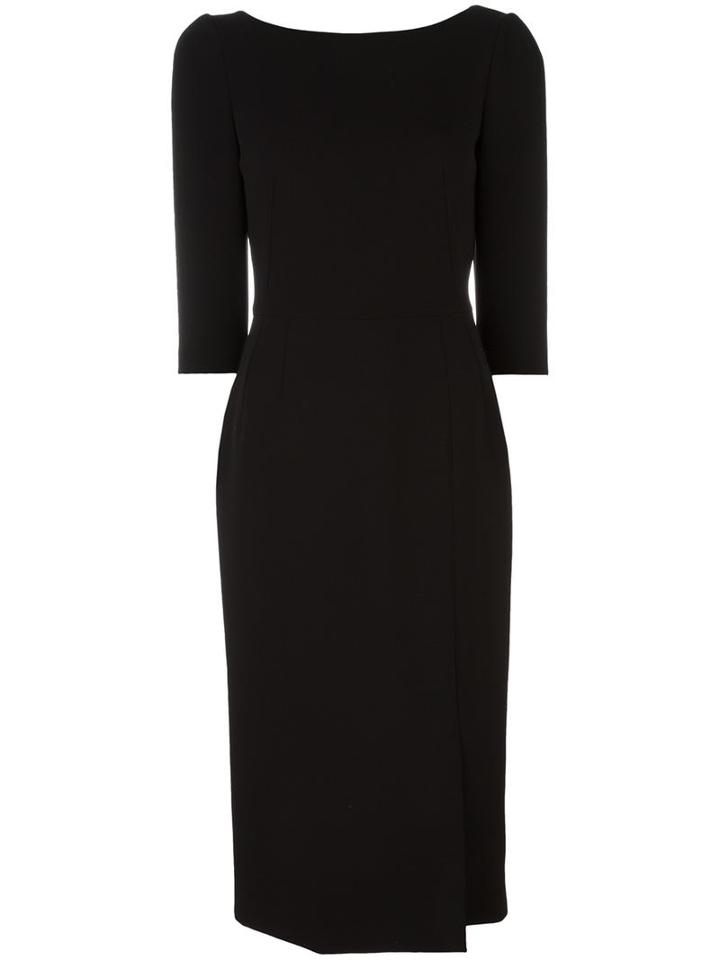 Dolce & Gabbana Cross-strap Back Dress, Women's, Size: 48, Black, Virgin Wool/spandex/elastane/silk