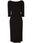 Dolce & Gabbana Cross-strap Back Dress, Women's, Size: 48, Black, Virgin Wool/spandex/elastane/silk
