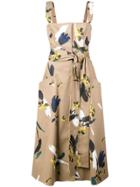 Oscar De La Renta Floral Print Midi Dress - Neutrals