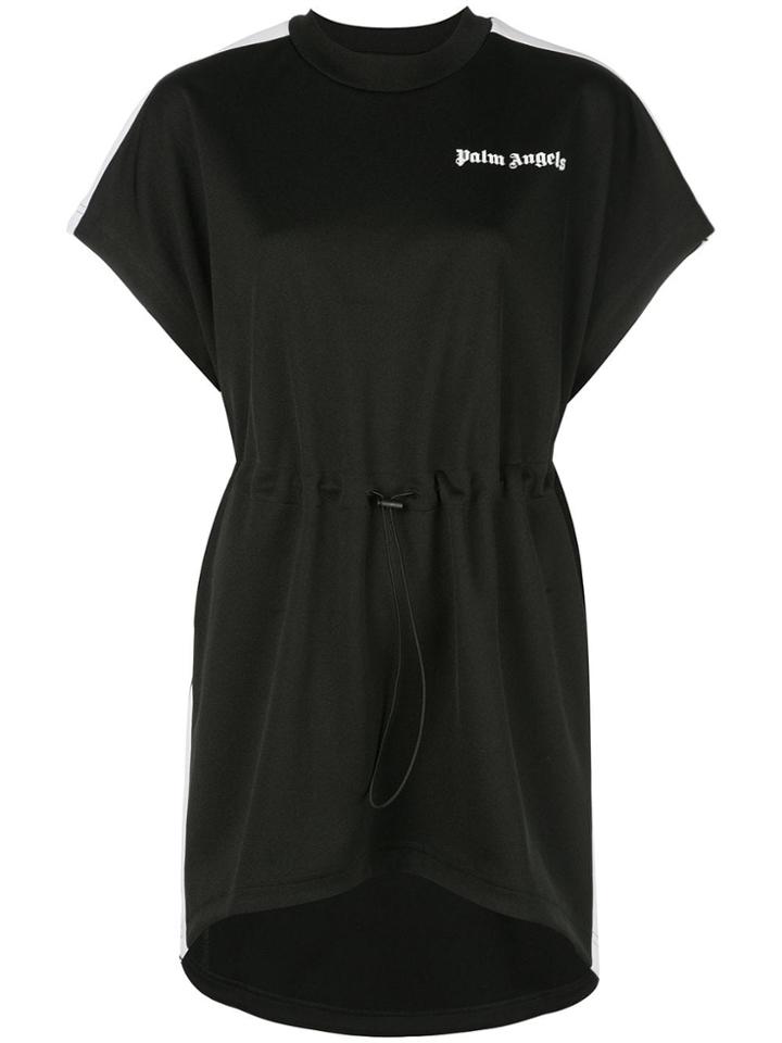 Palm Angels Logo T-shirt Toggle Dress - Black