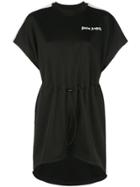 Palm Angels Logo T-shirt Toggle Dress - Black