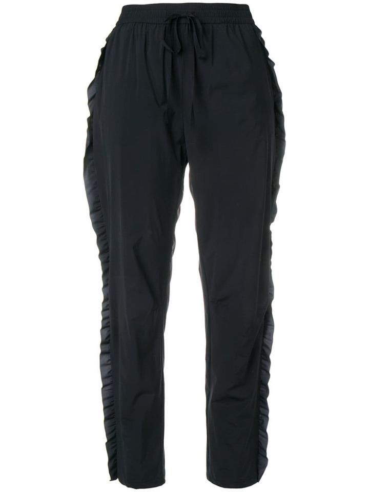Red Valentino Ruffle Trim Track Pants - Black