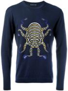 Etro Octopus Motif Sweatshirt, Men's, Size: Large, Blue, Cotton/cashmere