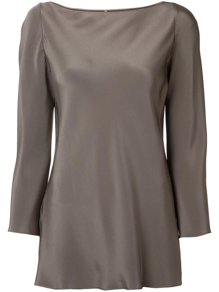 Peter Cohen Long-sleeve Silk Blouse - Brown