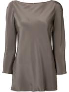 Peter Cohen Long-sleeve Silk Blouse - Brown
