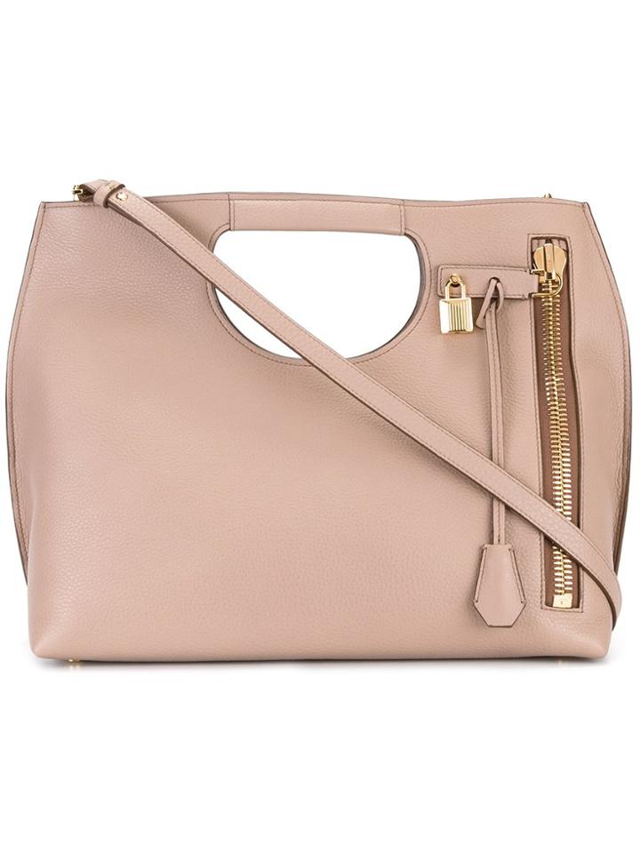 Tom Ford Cut-out Handle Tote Bag - Pink & Purple