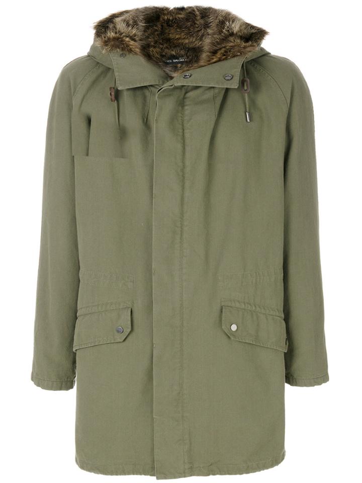 Yves Salomon Trimmed Parka Coat - Green