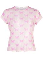 Sandy Liang Butterfly Print Semi-sheer Top - Neutrals