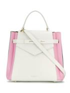 Sara Battaglia Rainbow Plissé Tote - White