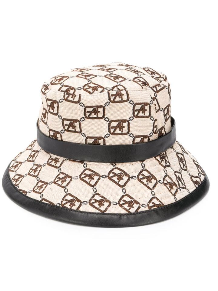 Alberta Ferretti Logo Print Hat - Brown