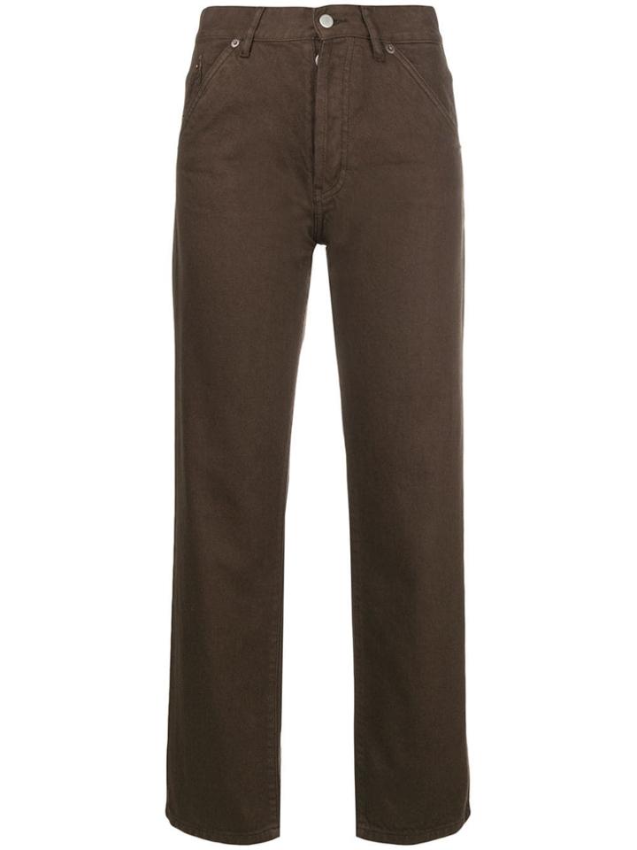 Jacquemus Cropped Straight Leg Trousers - Brown