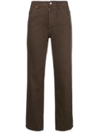 Jacquemus Cropped Straight Leg Trousers - Brown