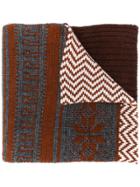 Tela Contrast Panel Knit Scard - Brown