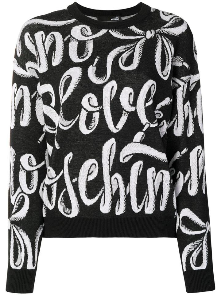 Love Moschino Love Intarsia Jumper - Black