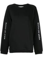 Walk Of Shame Printed Sleeve Sweatshirt - Black