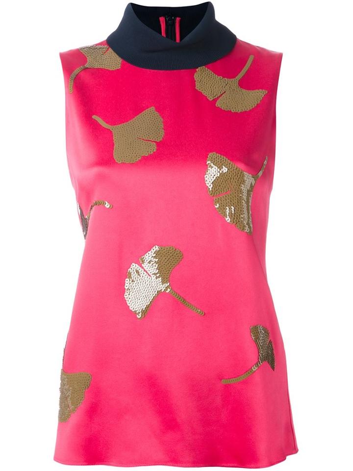 3.1 Phillip Lim Sequin Ginkgo Tank Top, Women's, Size: 2, Pink/purple, Acetate/viscose/silk